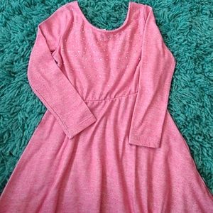 Girls pink jeweled dress - size XS